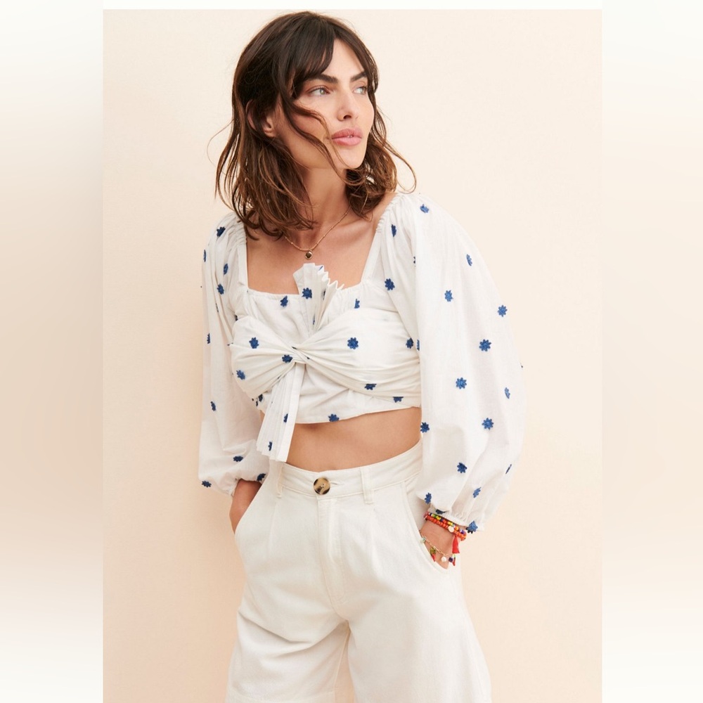 Farm Rio embroidered Crop top